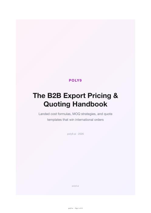 The B2B Export Pricing & Quoting Handbook