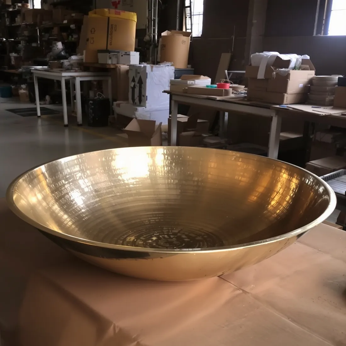 Hammered bowl, the seller’s phone photo